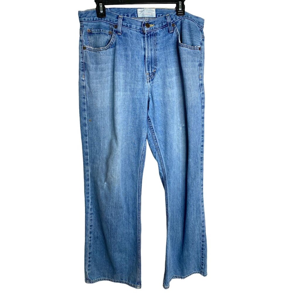 American Eagle Outfitters Mens Blue Denim Straight Leg Mid-Rise Jeans Size 29X32